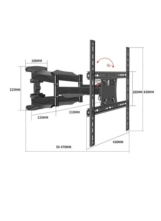 NB Ergonomic P6 Full Motion Wall Mount Bracket 45\"-75\" LCD LED TVs 6-Swing Arms Rack Steel Material Max VESA 600x400mm Max Load 45.5kgs