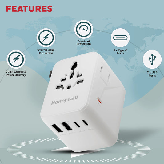 HONEYWELL UNIV TRAVEL ADAPTER WHT