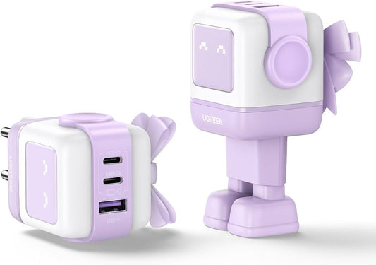 Ugreen Nexode 3 Port Robot GaN Fast Charger 65W Purple