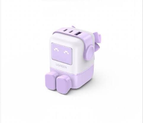 Ugreen Nexode 3 Port Robot GaN Fast Charger 65W Purple
