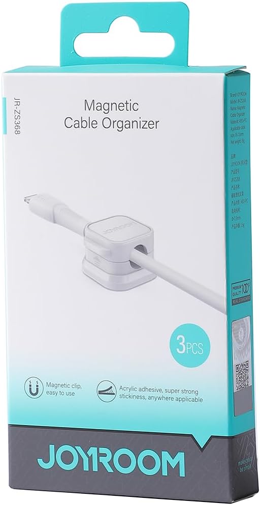 JR-ZS368 MAGNETIC CABLE ORGANIZER (3pcs) WHITE&BLACK