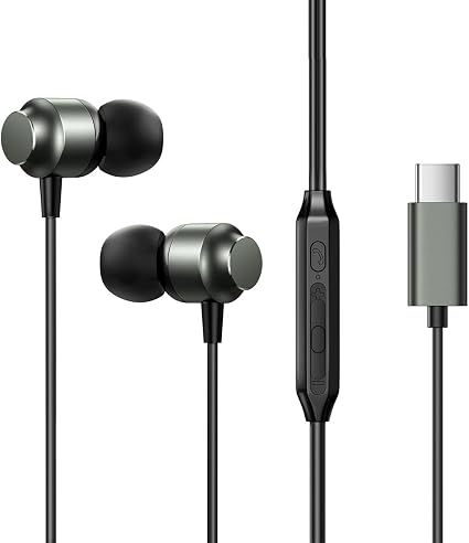 JR-EC06 TYPE-C Series In Ear Metal Wired Earbuds Dark Gray