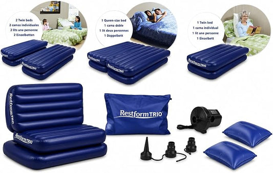 Queen 3-in-1 Air Mattress with Electric Pump – Versatile Airbed