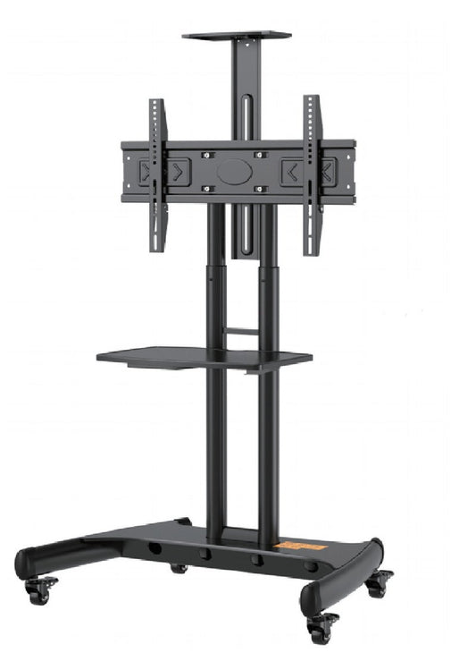 NB ERGONOMIC Mobile TV Cart Rooling TV Stand with Wheels for 32 to 75 Inch LCD LED OLED Plasma Flat Panel Screens up to 100lbs AVA1500-60-1P (Black)