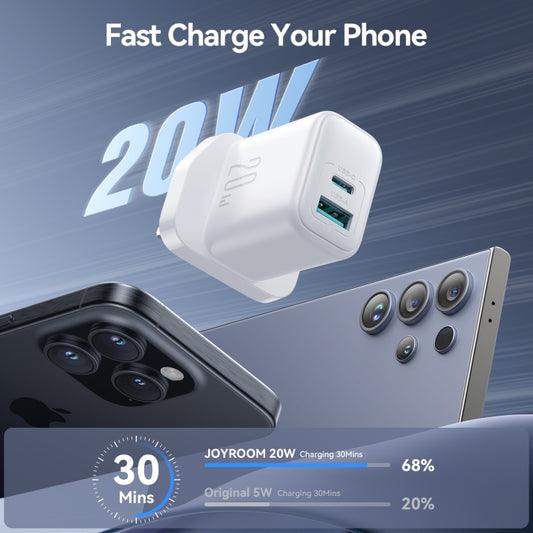 JR-TCF21 20W Dual-Port (A+C) Charger-White (UK)