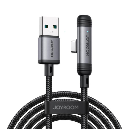 S-A56 كابل بيانات شحن سريع 90 درجة من سلسلة EnjoyX (USB-A إلى Type-C 3 أمبير) 1.2 متر - أسود