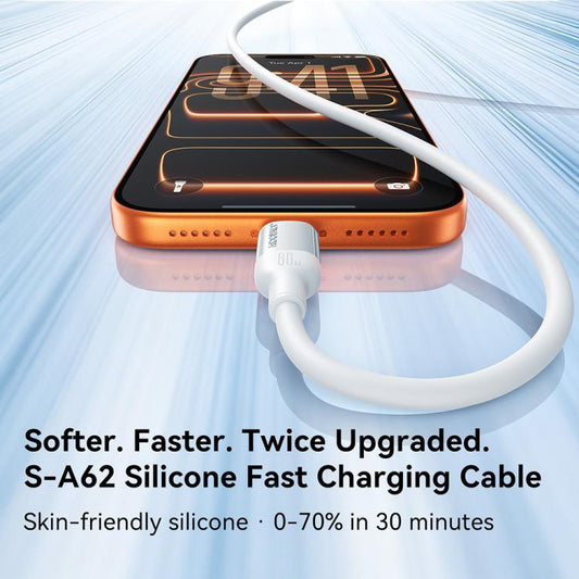 كابل بيانات شحن سريع S-A62 Lively Series 3A (من USB-A إلى L) بطول 1.2 متر - أسود