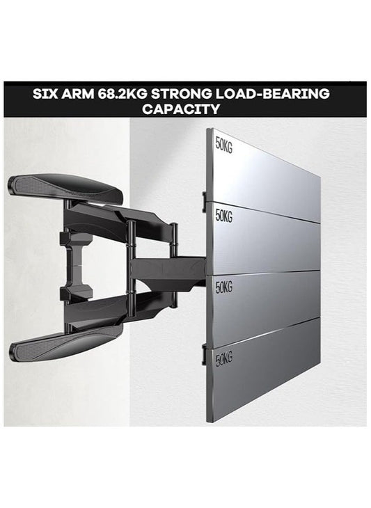 NB ERGONOMIC Wall Mounted TV Stand, Adjustable& Strechable Steel Wall Bracket, Universal Stand for TVs Monitor Screens (NB-P65)