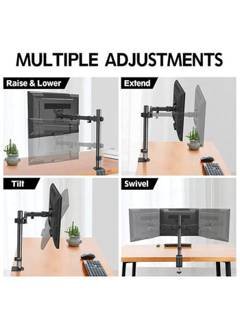 حامل شاشة بذراع واحد، حامل شاشة سطح المكتب، وزن 8 كجم، يدعم شاشة الكمبيوتر المسطحة مقاس 15-30 بوصة 