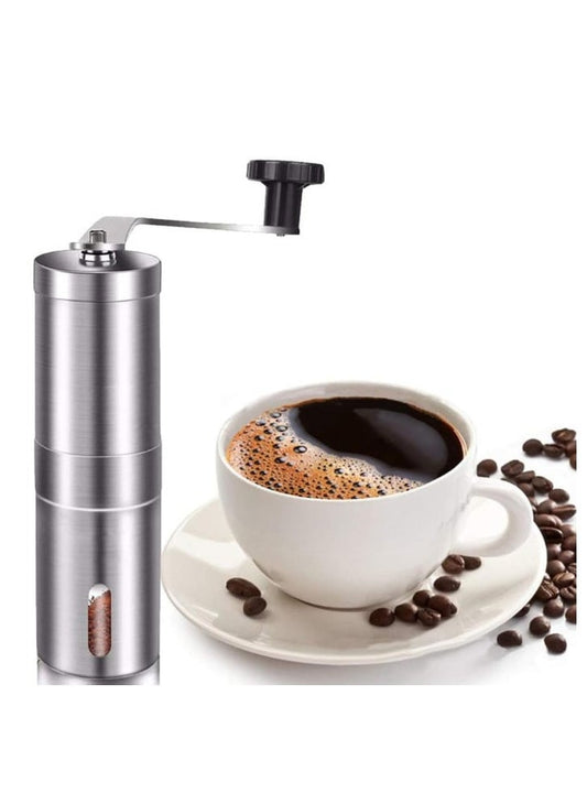 Portable Stainless Steel Hand Crank Coffee Machine Manual Ceramic Grinding Core Coffee Bean Grinder,Multi-position Adjustable Settings, Holiday Gift, Ideal for Camping