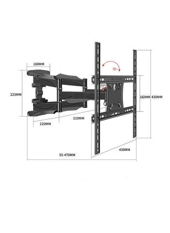 NB Ergonomic P6 Full Motion Wall Mount Bracket 45\"-75\" LCD LED TVs 6-Swing Arms Rack Steel Material Max VESA 600x400mm Max Load 45.5kgs