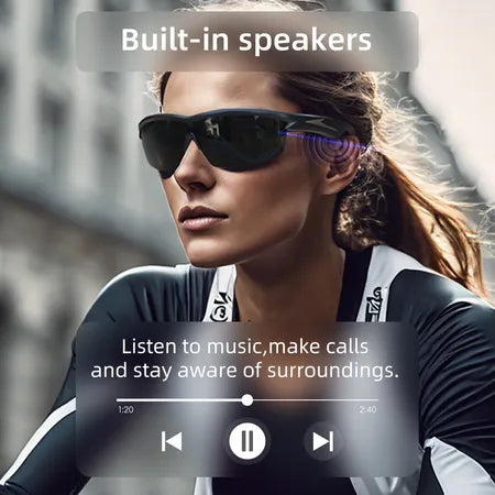 BluKaSa T07 AI Sport Smart Glasses with Bluetooth and Microphone, Music Shield,IP55 waterproof
