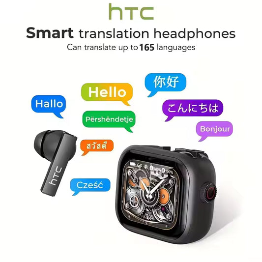 HTC - Ear Buds, Bt6, Ai Translator Function, Ipx5 (NE40) Black