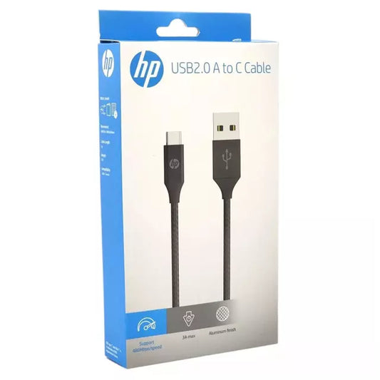 كابل شحن ونقل بيانات HP من USB-A إلى Type-C (يدعم الشحن السريع 3A) – ألومنيوم مقاوم للتآكل 1M