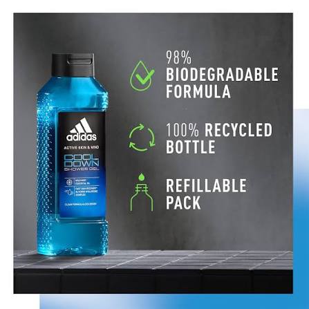 Adidas Active Skin And Mind Cool Down Wild Mint Essential Oil Shower Gel 400ml