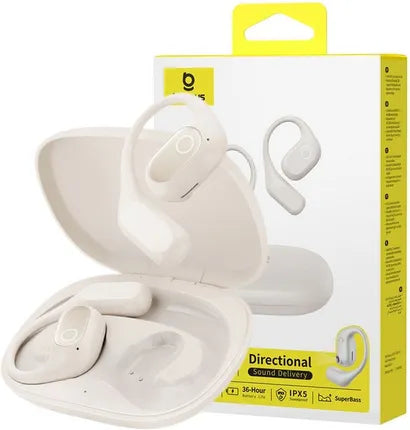 Baseus Eli 2i Fit - Open-Ear Wireless Earphones, True Wireless, White
