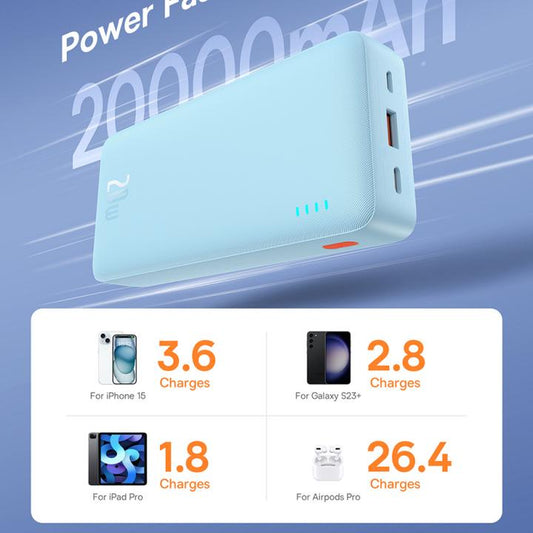 Baseus Power Bank AirPow, 20000mAh, 20W, Blue