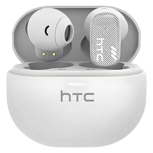 Htc - (Ne16) In-Ear Tws Wireless Earbuds, Bluetooth 6.0, Hifi Stereo Sound, Enc Noise Reduction, Ip54 Water & Dust Resistance, 50-Hour Battery Life, 4.5 Hours Of Music Playback, Touch Controls, Hd Calls, White