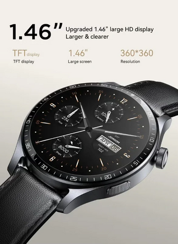 350 mAh JR-FC2 Pro 48mm Stylish Smart Watch for Men & Women, 350mAh Classic Series – Bluetooth Calling, Fitness & Sleep Tracking, Heart Rate Monitor, Waterproof IP68, Multi-Language (Arabic/English), App Notifications Grey