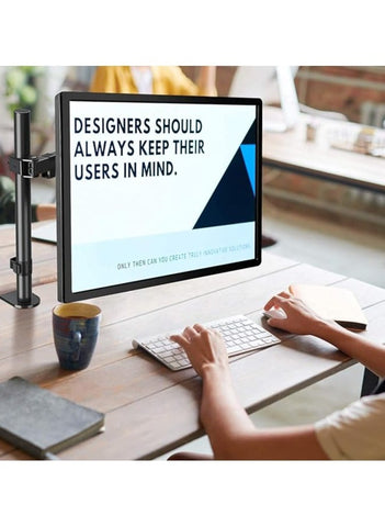 حامل شاشة بذراع واحد، حامل شاشة سطح المكتب، وزن 8 كجم، يدعم شاشة الكمبيوتر المسطحة مقاس 15-30 بوصة 