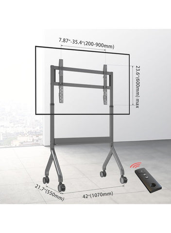 Motorized Mobile TV Cart, Electric Lifting Stand for 75-90 Inch LCD OLED Flat Curved Panel Screen TV or Smart Board, Load up to 150 lbs, Max VESA 900x600mm P150-UK-G