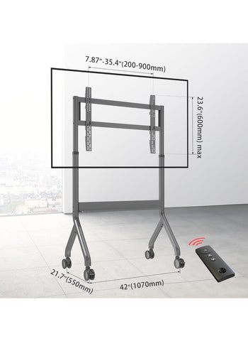 Motorized Mobile TV Cart, Electric Lifting Stand for 75-90 Inch LCD OLED Flat Curved Panel Screen TV or Smart Board, Load up to 150 lbs, Max VESA 900x600mm P150-UK-G