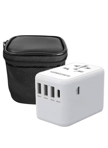 HOMECREW 45W Fast Wall Charger World Universal Travel Adapter with 3 x USB, 2 Type-C