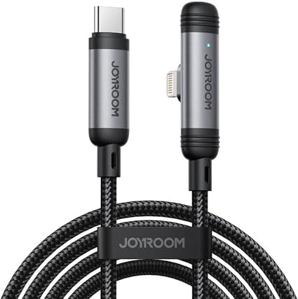 S-A56 كابل بيانات شحن سريع بزاوية 90 درجة من سلسلة EnjoyX (USB-A إلى Lightning 3A) بطول 1.2 متر - أسود