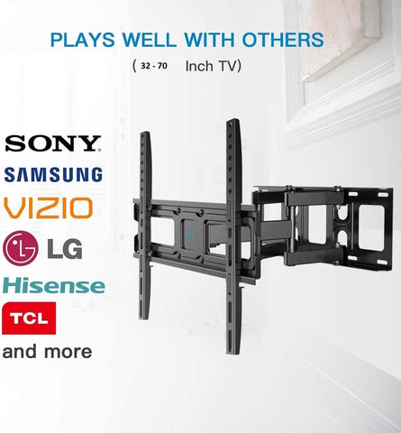 Full Motion TV Wall Mount for Most 32-70 Inch