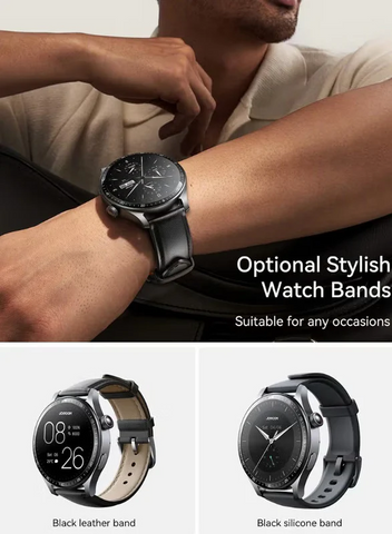 350 mAh JR-FC2 Pro 48mm Stylish Smart Watch for Men & Women, 350mAh Classic Series – Bluetooth Calling, Fitness & Sleep Tracking, Heart Rate Monitor, Waterproof IP68, Multi-Language (Arabic/English), App Notifications Grey