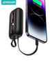 10000 mAh JR-L012 22.5W Dual-Wire Fast Charging Portable Mini Power Bank With Type-C And Lightning Output Cable Black
