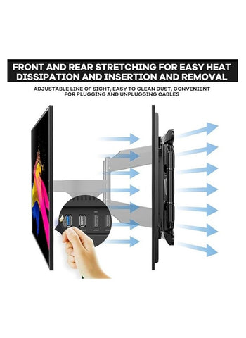 NB ERGONOMIC Wall Mounted TV Stand, Adjustable& Strechable Steel Wall Bracket, Universal Stand for TVs Monitor Screens (NB-P65)