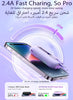 10000 mAh JR-L012 22.5W Fast Charge With Dual Cables Portable Mini Power Bank With Type-C And Lightning Output Cables Purple