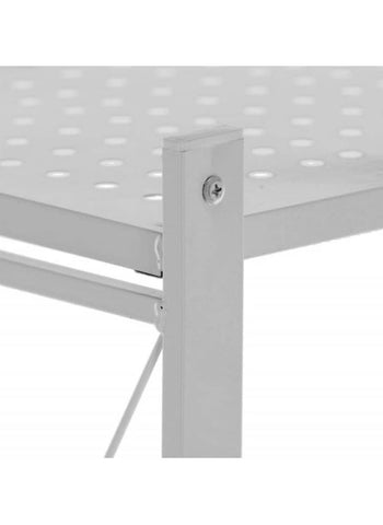 4 Tier Thickened Foldable Storage Rack with Wheels,No Assembly,Large Capacity Shelves,Heavy-Duty Metal Shelving Unit Rolling Cart for Garage, Kitchen, Basement, Pantry 4 Tier White