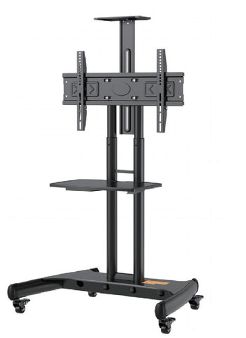 NB ERGONOMIC Mobile TV Cart Rooling TV Stand with Wheels for 32 to 75 Inch LCD LED OLED Plasma Flat Panel Screens up to 100lbs AVA1500-60-1P (Black)