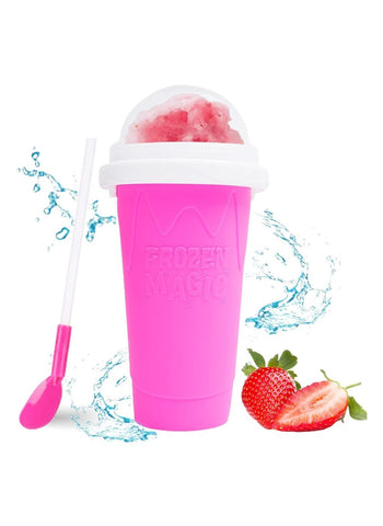 Slushy Maker Cup,Magic Quick Frozen Smoothies Cup, Cooling Cup, Double Layer Squeeze Slushy Maker Cup, Homemade Milk Shake Ice Cream Maker (Blue)