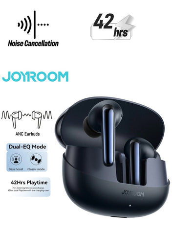500mAh Hi-Fi Sound ANC(Active Noise Cancelling) True Wireless Earbuds With Dual-EQ Mode & Built-in Microphone Black