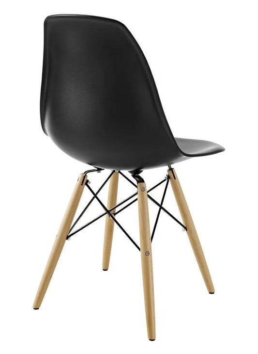 Modern Chair With Wood Legs For Office Kitchen Living Dining Room Black