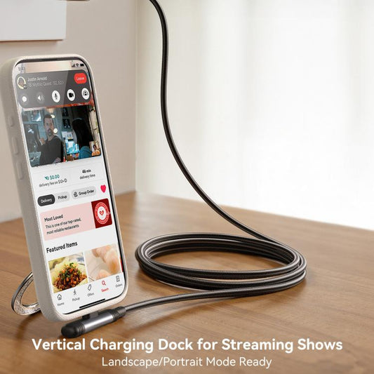 S-A56 كابل بيانات شحن سريع بزاوية 90 درجة من سلسلة EnjoyX (USB-A إلى Lightning 3A) بطول 1.2 متر - أسود