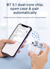JR-T03S Plus Bluetooth 5.1 TWS Half In-Ear Earphones Wireless Earbuds With Protective Cover Standard Version White