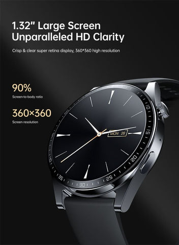 Classic Series Waterproof IP68 Call Function Health Monitoring HD Display Smart Watch 220mAh With Black