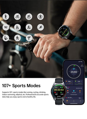 Classic Series Waterproof IP68 Call Function Health Monitoring HD Display Smart Watch 220mAh With Black