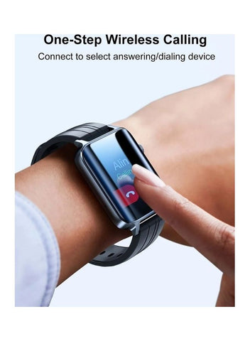 Smart Watch Answer Make Calls 1.85 Inch Fitness Tracker With Bluetooth Dial Calls Heart Rate Sleep Monitor Pedometer IP68 Waterproof For Android Phones Black