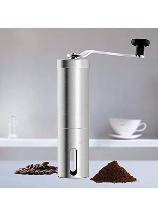 Portable Stainless Steel Hand Crank Coffee Machine Manual Ceramic Grinding Core Coffee Bean Grinder,Multi-position Adjustable Settings, Holiday Gift, Ideal for Camping