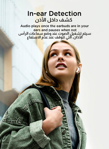 JR-T03S 2024 New Style TWS In-Ear Earphones, Low Latency, In-Ear Detection, One-Click Connection, Heavy Bass, Hifi, HD Mic Wireless Earbuds With Power Box With Replacement Ear Tips White