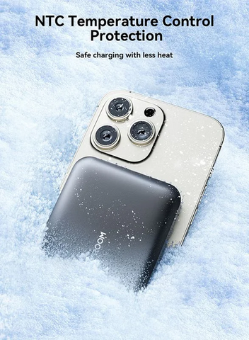 Jr‑W020 Mini 10,000 Mah Magnetic Wireless Power Bank – 20 W Fast Charge (5–15 W), Usb‑C In/Out, Compact Pocket Design, Strong Magnetic Grip & Fireproof Build Black