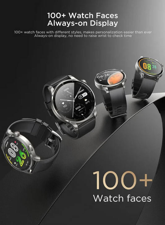 300 mAh 300 mAh JR-FV1 Smart Watch Can Make And Receive Calls 1.43-Inch HD Screen Bluetooth Connection Fitness Monitoring For Men And Women Compatible With Apple And Android Metal Silicone Strap Space Grey