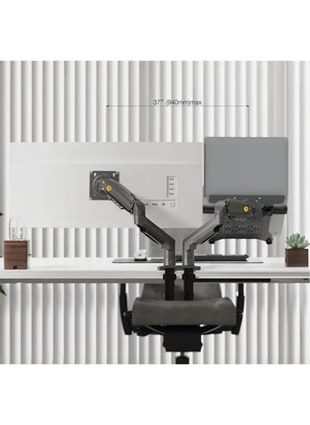 NB ERGONOMIC Laptop Mount with Adjustable Tray for 10-17 Notebook Full Motion Arm with VESA Plate for 17-30 Monitor Mounting F160-FP