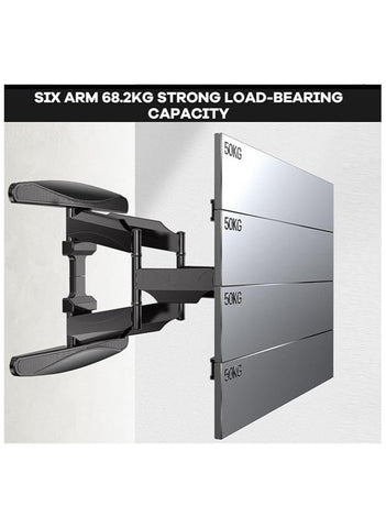 NB ERGONOMIC Wall Mounted TV Stand, Adjustable& Strechable Steel Wall Bracket, Universal Stand for TVs Monitor Screens (NB-P65)