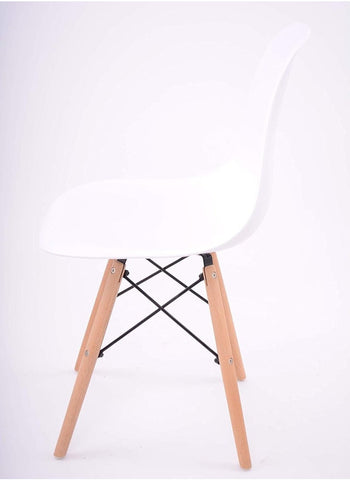 كرسي عصري بأرجل خشبية للمكتب والمطبخ وغرفة المعيشة وغرفة الطعام باللون الأبيض 